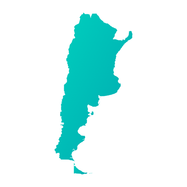 Silueta geográfica principal de Argentina