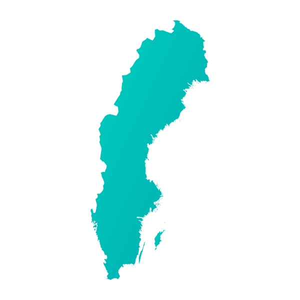 Silueta geográfica principal de Suecia